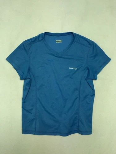 Saucony Blue Size M Adult Logo Casual Polyester Sports Womens Graphic T-Shirt