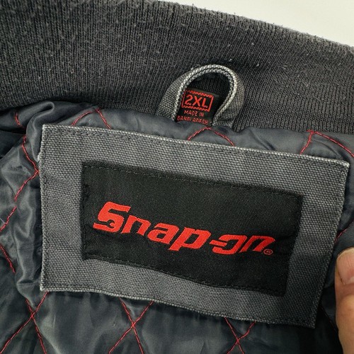 Snap-On Duck Canvas amerikanische Flagge grau durchgehender Reißverschluss Arbeitskleidung Jacke Herren XXL - Bild 8 von 10