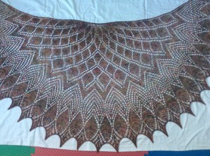 Details About New Handmade Lace Knitting Large Merino Wool Autumn Multicolor Crescent Shawl
