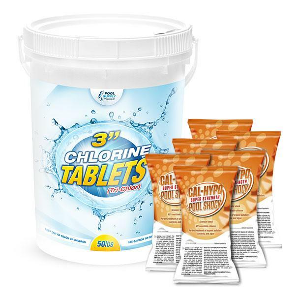 50 Lbs Chlorine Tablets 6 Lbs Cal Hypo Super Strength Shock For