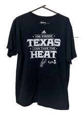 Adidas The Go-To Tee 2013 NBA Finals Spurs VS Heat Black T-Shirt Size XL