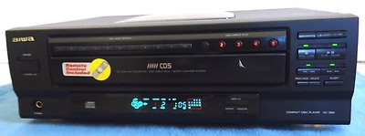 Aiwa XC-35MU Compact Disc player 5-Disc Carousel Changer , See Video !