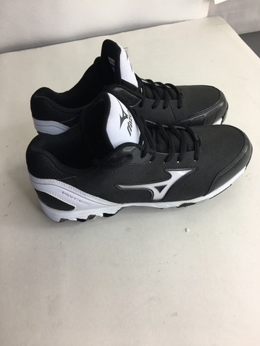 NIB Mizuno 9 Spike Vintage Switch 320429 Baseball Cleats Mens 8 M Black/White - Picture 2 of 9