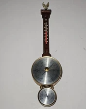 Vintage Airguide Wall Mount Eagle Thermometer Barometer Hygrometer 21.5" EX Cond
