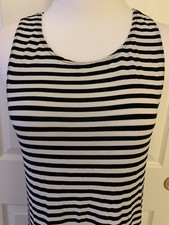 OLD NAVY SUPER CUTE BLACK & WHITE STRIPED SLEEVELESS DRESS - SIZE L