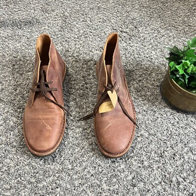 Rhodes Chukka Desert Brown Leather Crepe Sole Boots Mens Size 9H New READ