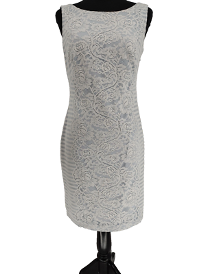 Jessica Simpson Woman White Blue Lace Shift Dress Size 6 Double Lined Size  Zip | eBay