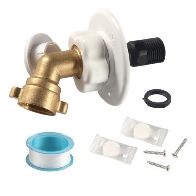 W/ Check Valve 45 Degree 3/4 Adapter Flange Brass White City Water Fill Inlet #A