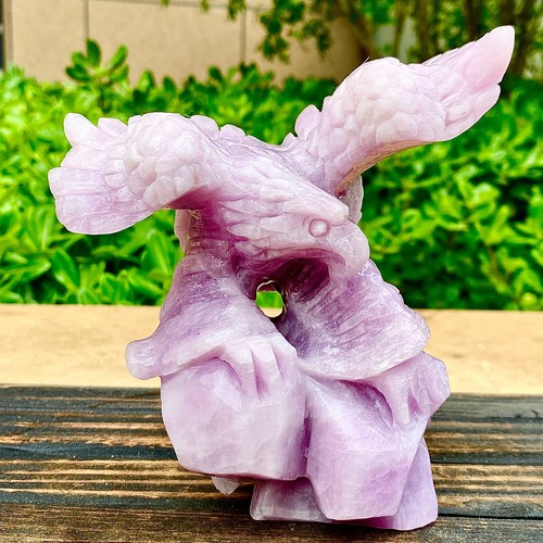 2.07LB Natural Crystal Purple Lithium Brilliance Hand carved Reiki ornaments - 第 1/12 張圖片