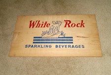 Vintage White Rock Sparkling Beverages Wooden Soda Crate Panel Fairy Never Used