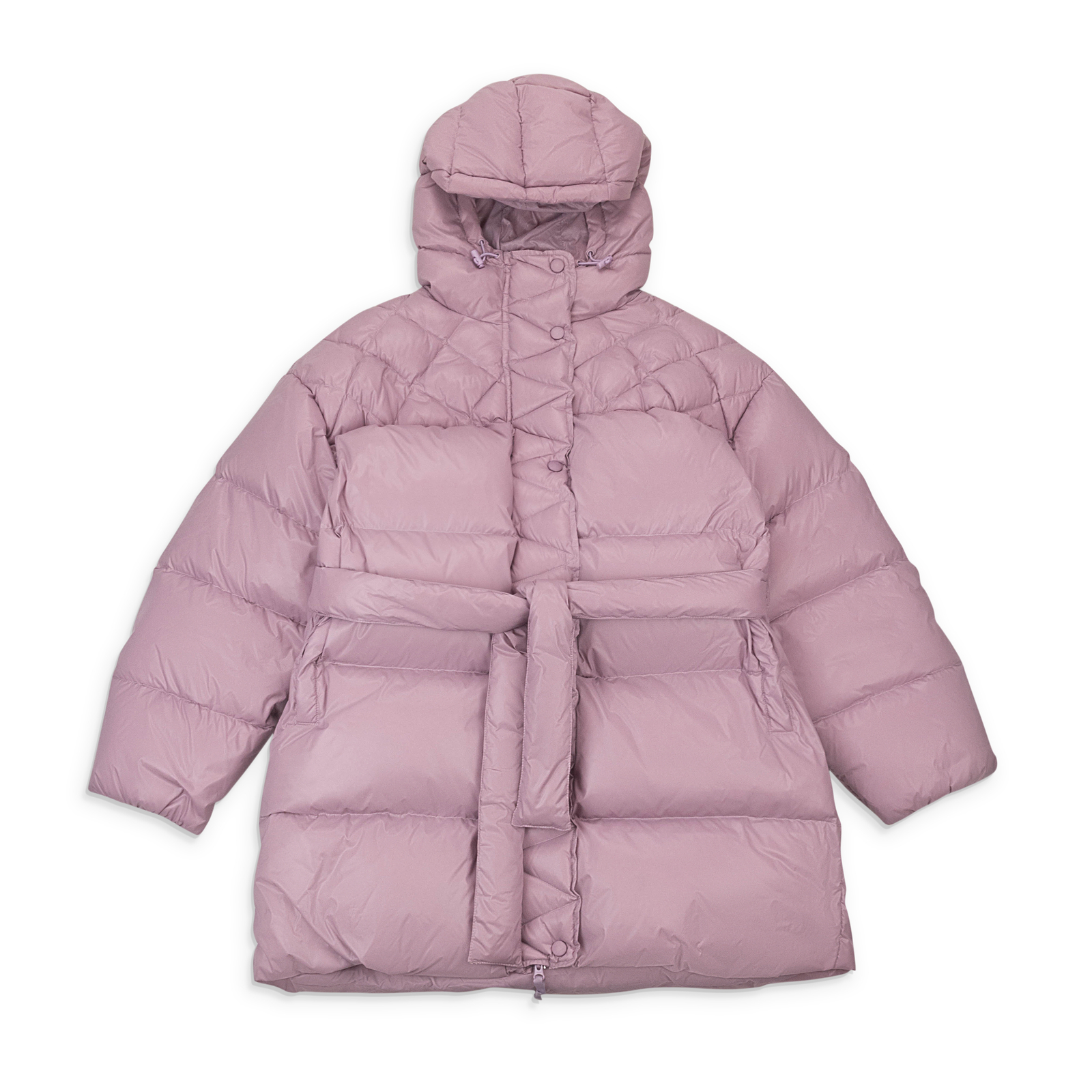 ФИОЛЕТОВАЯ ПУХОВАЯ КУРТКА NWT CALLIPYGIAN С ДЛИННЫМ ПОЯСОМ, РАЗМЕР XS, 395 ДОЛЛАРОВ США