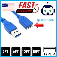 USB 3.0 Extension Extender Cable Cord M/F Standard Type A Male to Female Blue
