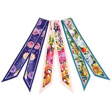Skinny Scarf 3 Pack Silk Neck Scarf Headband Hair band Ribbon Handbag Women's...