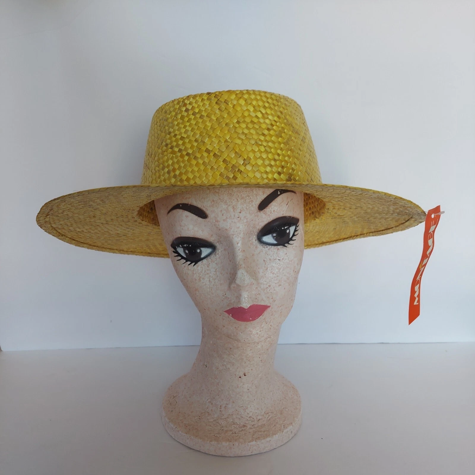 Vintage Gold Staw Sun Hat Ssize Large