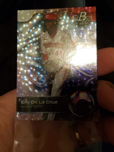 Elly De La Cruz 2023 Bowmans Best HOLO REFRACTOR (sparkly dots)SP #TOP93 Reds - Picture 8 of 16
