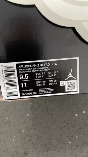Size 9.5 - Shelflife x Air Jordan 2 Retro Low White 