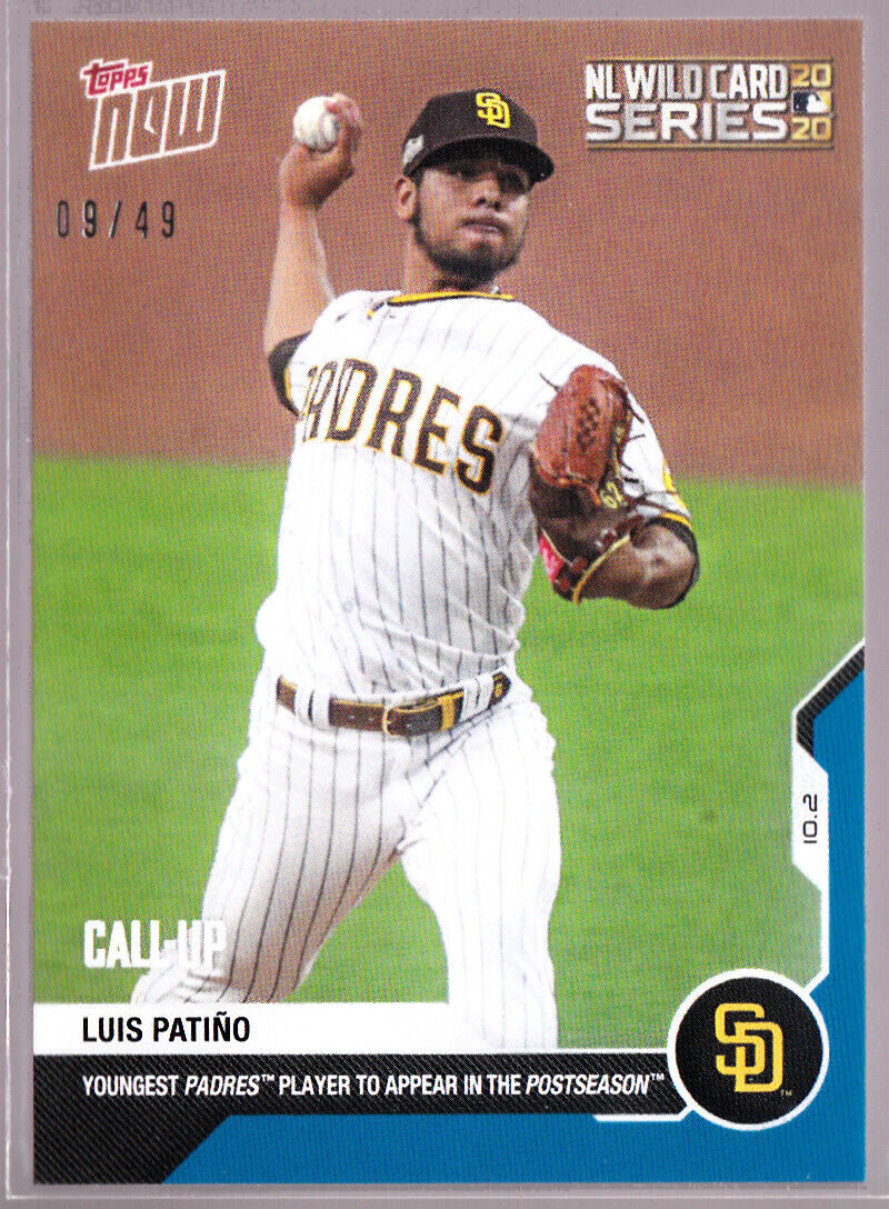 Luis Patino Call-Up Padres Jóvenes Postemporada 10.2 2020 Topps AHORA 360 Azul 9/49