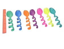 General Mills 7 Colored Finger Spoons 1990s Cereal Promo's rare