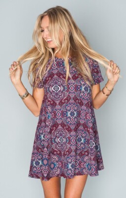 New Show Me Your MuMu Nicks Babydoll Short Sleeve Mini Dress Paisley M Medium