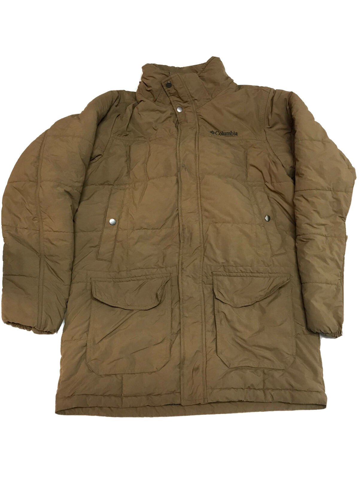 Columbia Womens Thermal Coil Khaki Color Puffer Jacket. No Hood. Size