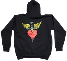 Bon Jovi Forever Hoodie Sweatshirt Stitched Logo Heart  Dagger Graphic Mens 2XL