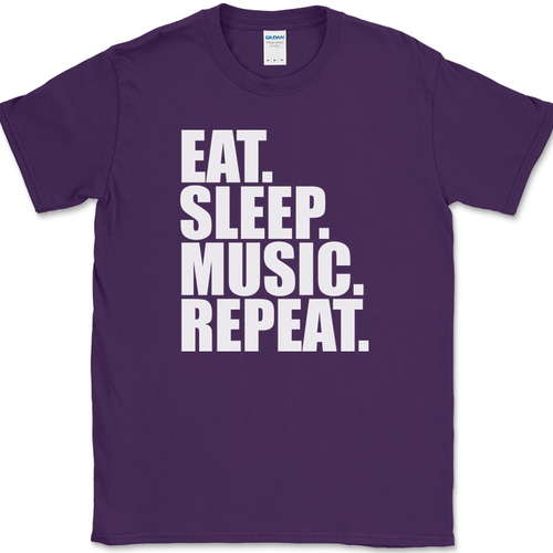 Eat Sleep Music Repeat T-Shirt Funny Sound Musician DJ Band Gift Tee - Picture 9 of 10