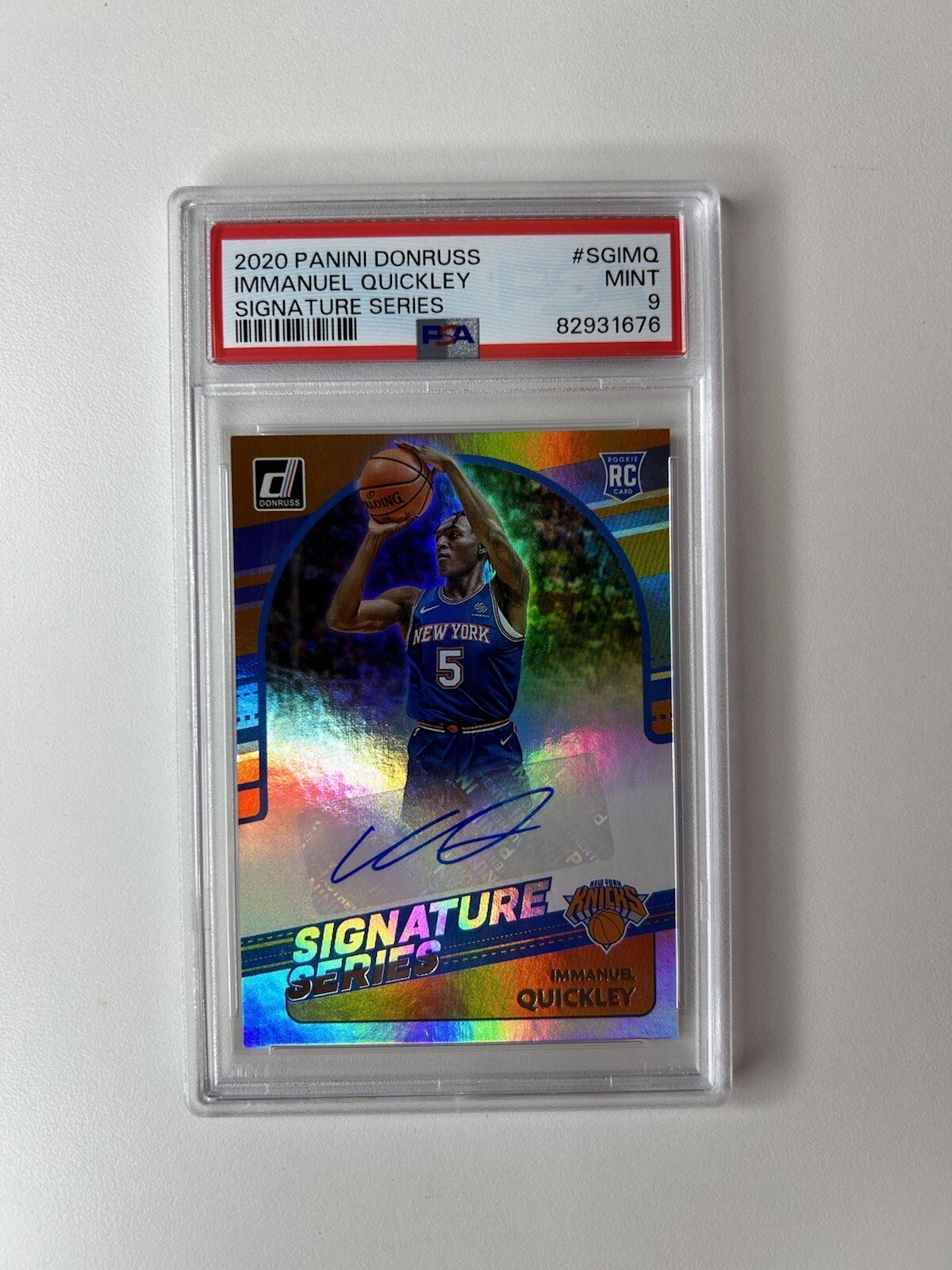 Immanuel Quickley 2020-21 Donruss  AUTO ROOKIE - Signature Series - PSA 9