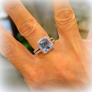 topazio azzurro anello