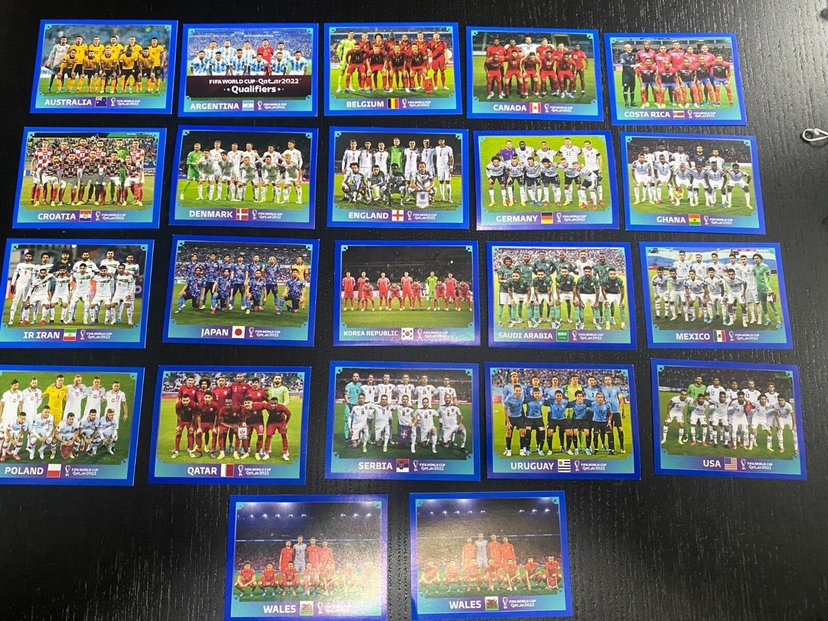 Panini FIFA World Cup Qatar 2022 BLUE Border Parallel Stickers