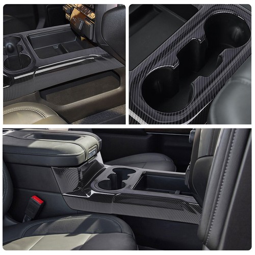Carbon Fiber Central Gear Shift Panel Trim Cover For Chevy Silverado 2019-2021 - Picture 6 of 11