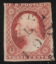 US Stamp Scott # 10A Orange Brown 3cent Washington Type II - Used 