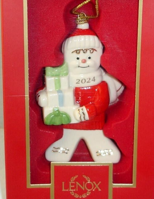 Lenox 2024 Gingerbread Man With Gifts Ornament 4