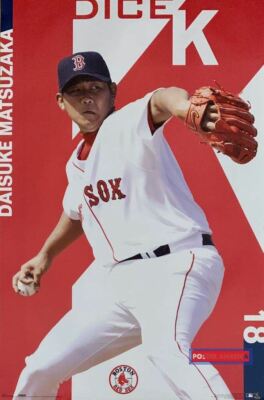 Daisuke Matsuzaka Red Sox Poster 2007 34 X 22.5 Dice K Pitcher
