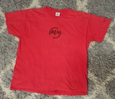 Vintage Bacardi Rum Red T Shirt Bat Logo Size L/XL