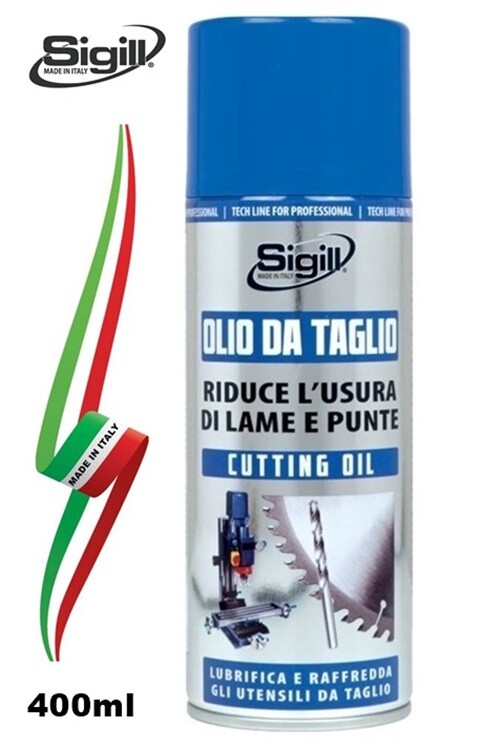 OLIO DA TAGLIO LUBRIFICANTE SPRAY 400ml "SIGILL" 100% MADE IN ITALY ---