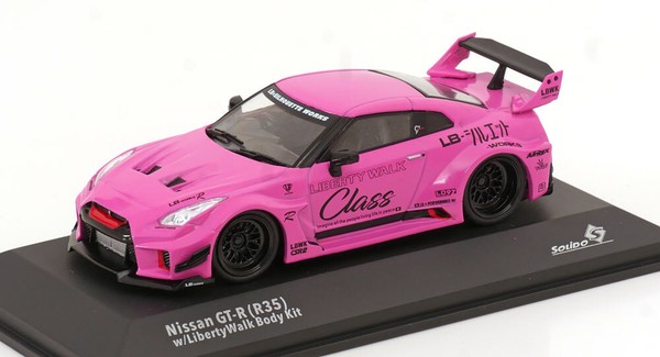 1:43 Solido Nissan GT-R (R35) Liberty Walk Body Kit Pink/Black-image