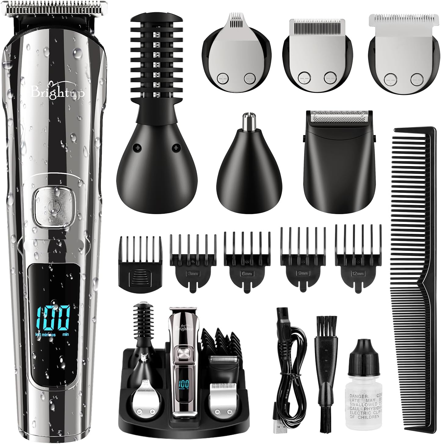 Men's Cordless Beard Trimmer Electric Razor Hair Clipper Shaver-image