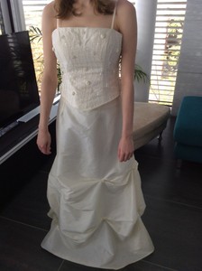 Brautkleid Hochzeitskleid Corsagenkleid Corsage Rock Stola Cream 38 Ebay