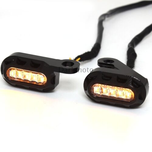 2x Mini Motorcycle LED Turn Signals Light Blinker Indicator For Harley Sportster - Picture 4 of 12