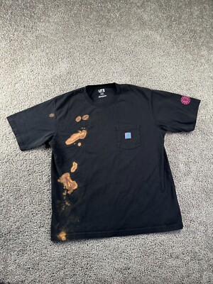 Uniqlo X Andre Saraiva Shirt Mens Medium Black Graffiti Short