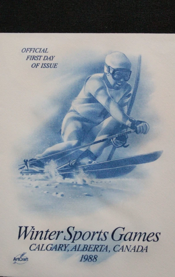 USPS FDC #2369 – 1988 22c Winter Olympics Downhill Skiing ArtCraft ST929 - Image 3 of 3