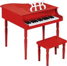 Kids Classic Wooden 30-Key Mini Grand Piano Musical Instrument Toy W/ Piano Lid,