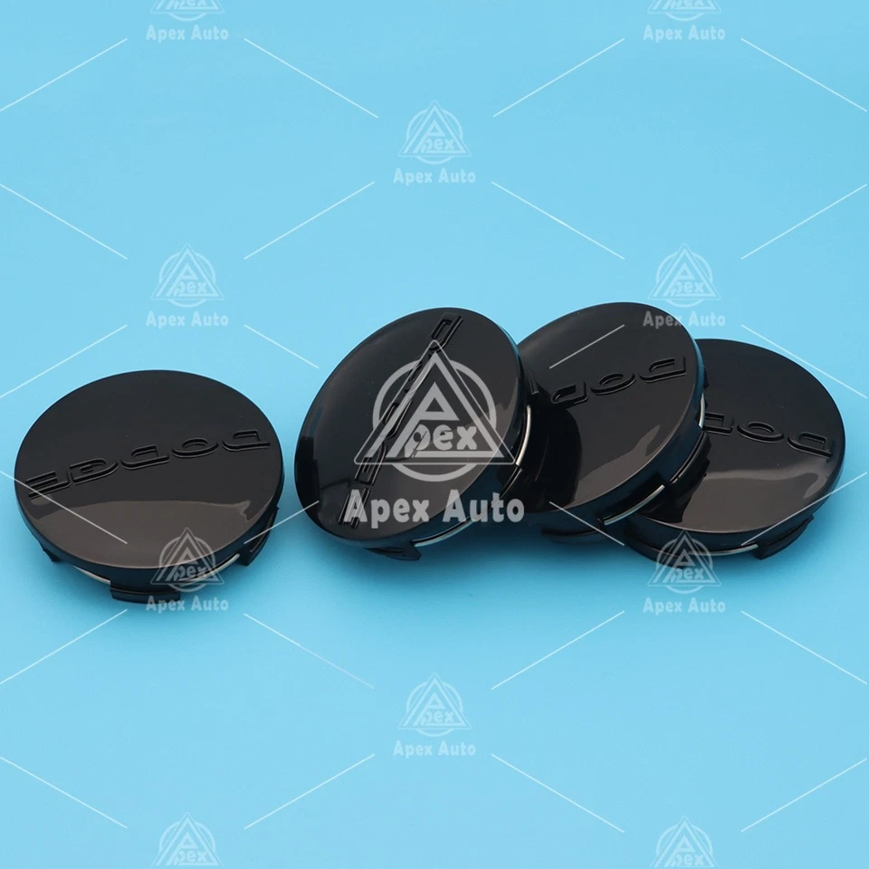 4PCS SET For 2013-2019 RAM 1500 Wheel Center Caps Rim Hub Covers Gloss Black Foto 3 de 4