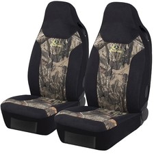 Mossy Oak Camouflage High Back Cotton Suede Truck Seat Covers Airbag Compatible