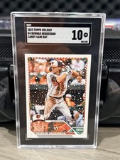 2023 Topps Holiday Gunnar Henderson Rookie SP H4 SGC 10 GEM MT Candy Cane Bat