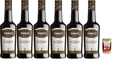 Ponti Balsamico Essig, 6x500ml, Aceto Balsamico di Modena IGP+Polpa
