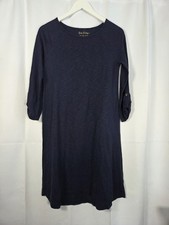 Lilly Pulitzer Surfcrest Dress Navy Blue Roll Tab Sleeve Cotton Blend Size XS