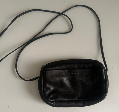 Baggu Black Natural Milled Leather Small Cross Body Bag Purse | eBay
