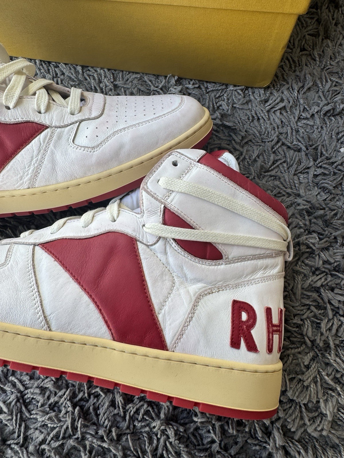 RHUDE Rhecess High top Sneakers | Red | Size UK7 US8 | Vintage OG HI RRP £580 image 5