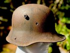Original WW1 German Helmet Camo (battle damaged)